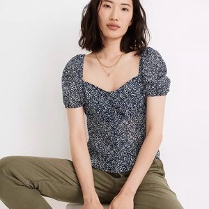 Madewell Sweetheart Top in Bengali Blockprint